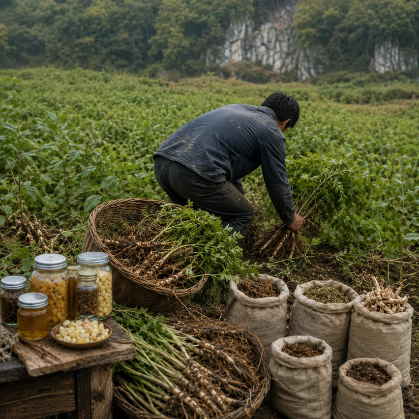 Botanical ingredients being harvested