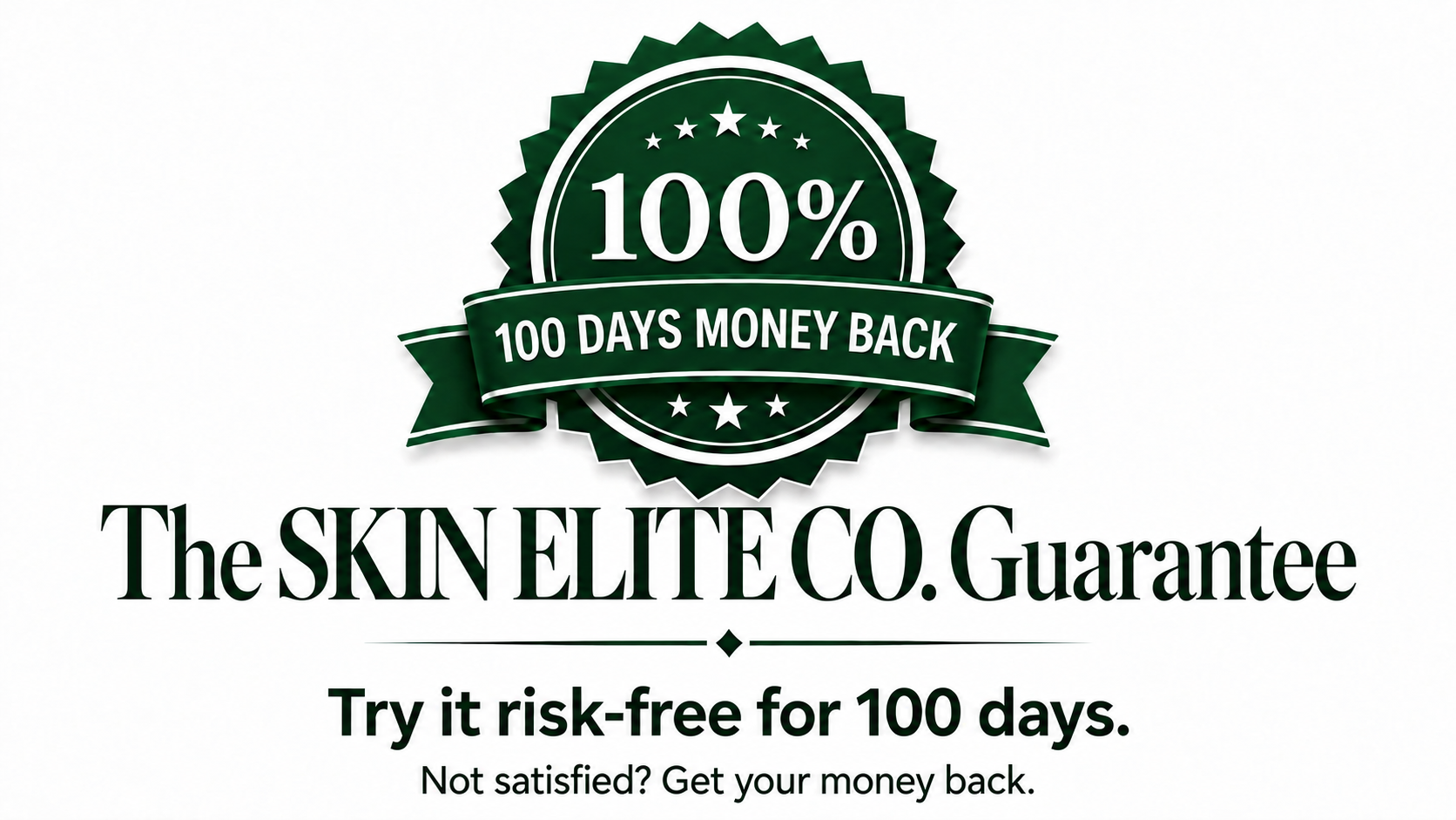 The SKIN ELITE CO. Guarantee - try it risk-free for 100 days