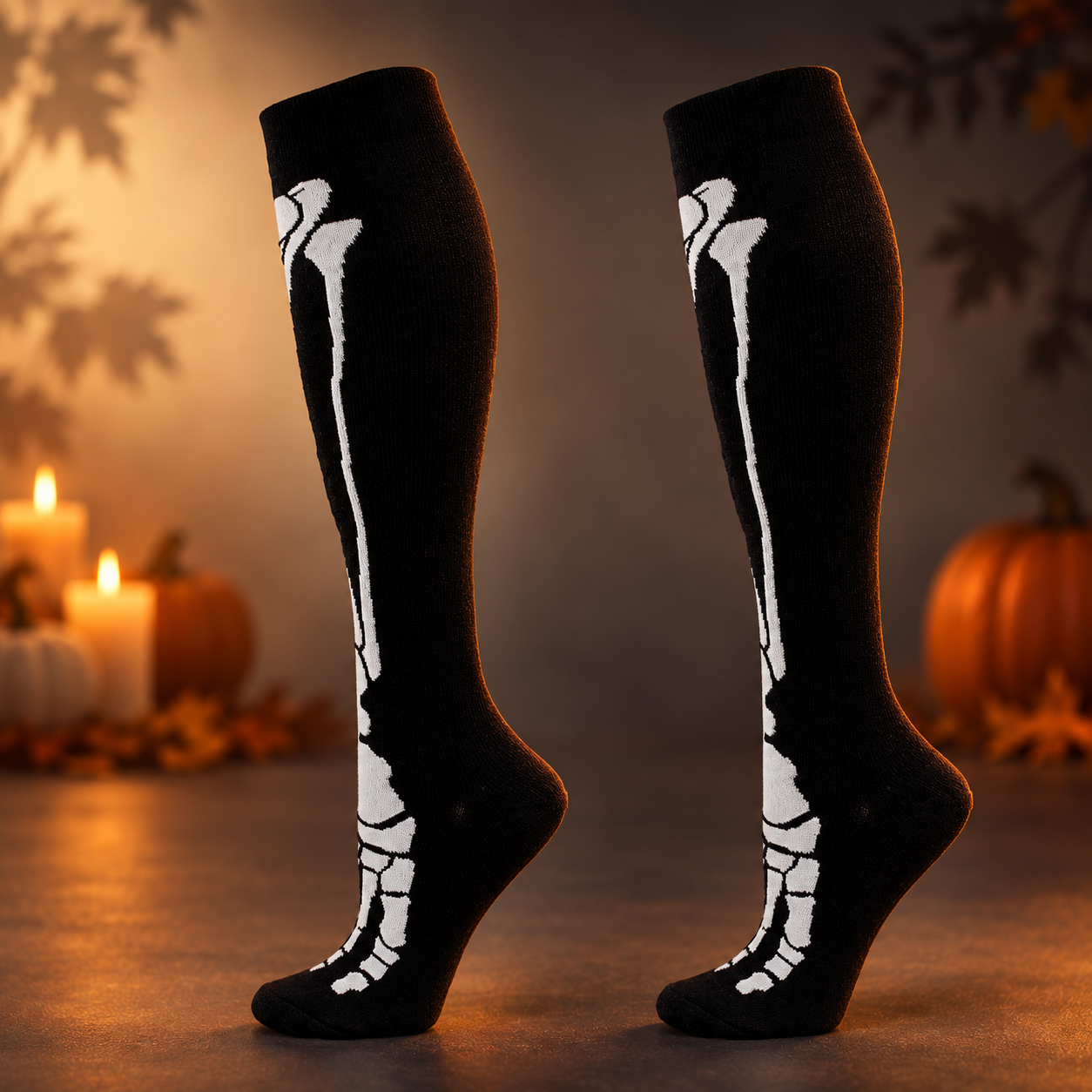 Full Skeleton socks in a refined Halloween setting